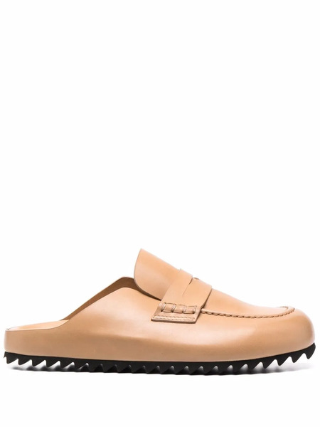  Officine Creative Round-toe Leather Mules - Neutrals 