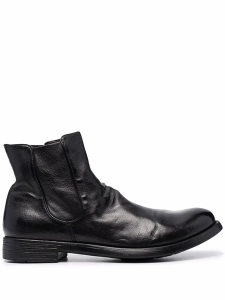  Officine Creative Side Zip Ankle Boots - Black 