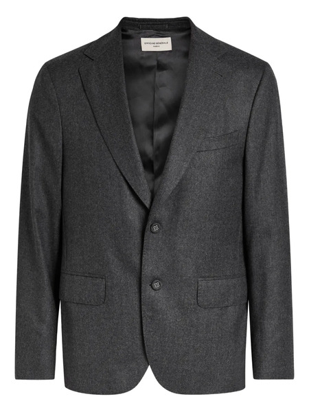  Officine Generale Button Single-breasted Wool Blazer - Grey 