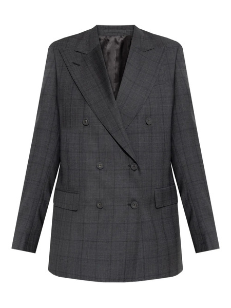  Officine Generale Double-breasted Checked Blazer - Grey 