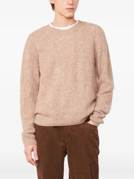  Officine Generale Herringbone Long-sleeve Sweater - Neutrals 
