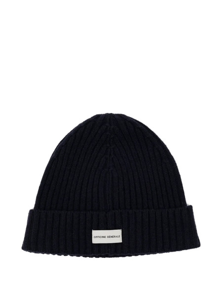  Officine Generale Logo-patch Beanie - Blue 