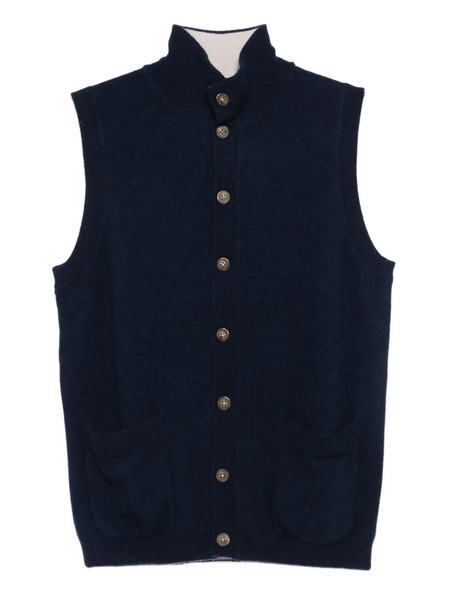  Oliver Lattughi Button-fastening Patch-pocket Vest - Blue 