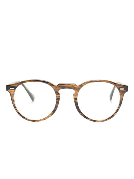  Oliver Peoples Patterned Round-frame Glasses - Brown 