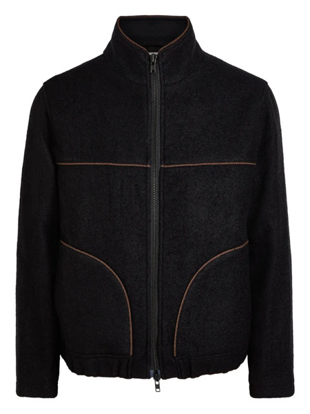 Oliver Spencer Zip-up Piped-trim Jacket - Black 