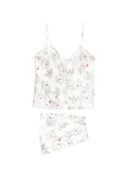  Olivia Von Halle Etta Floral-print Pajamas - Neutrals 