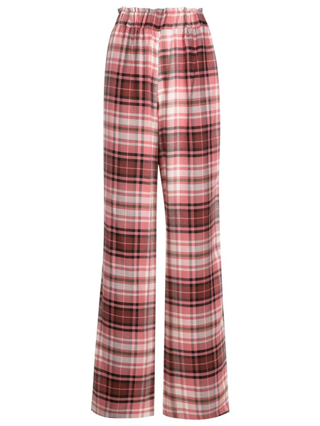  Olympiah Check-pattern High-waist Trousers - Red 