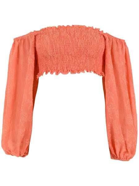  Olympiah Cropped Off-shoulder Blouse - Orange 
