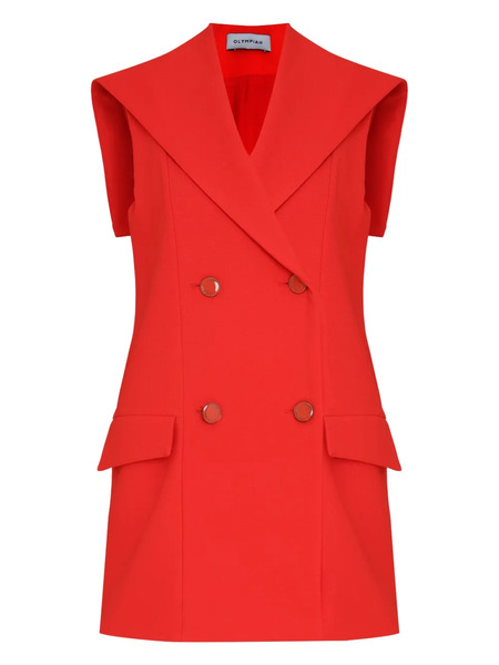  Olympiah Double-breasted Sleeveless Blazer - Red 