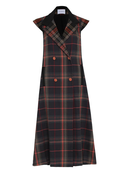  Olympiah Plaid Double-breasted Coat - Black 