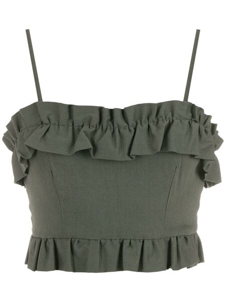  Olympiah Ruffle-trim Top - Green 
