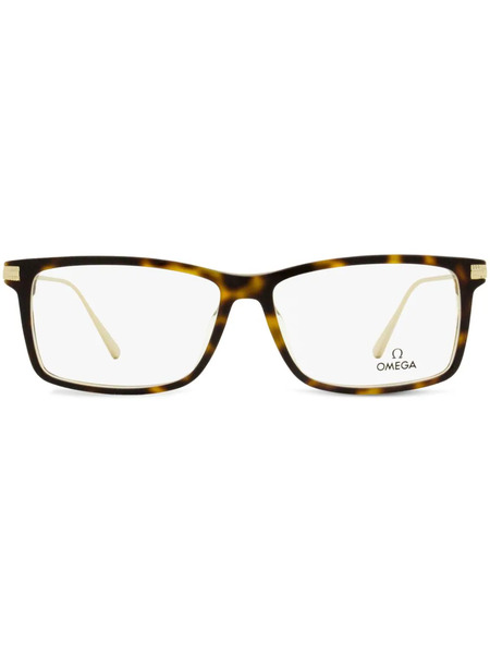  Omega Eyewear Rectangle-frame Glasses - Brown 