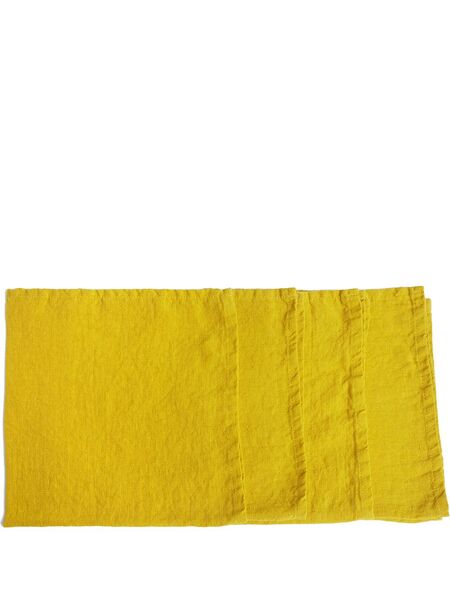  Once Milano Four Pack Linen Napkins - Yellow 