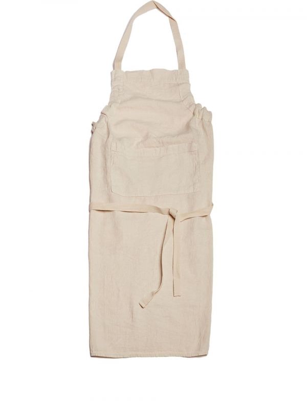  Once Milano Mid-length Linen Apron - Neutrals 