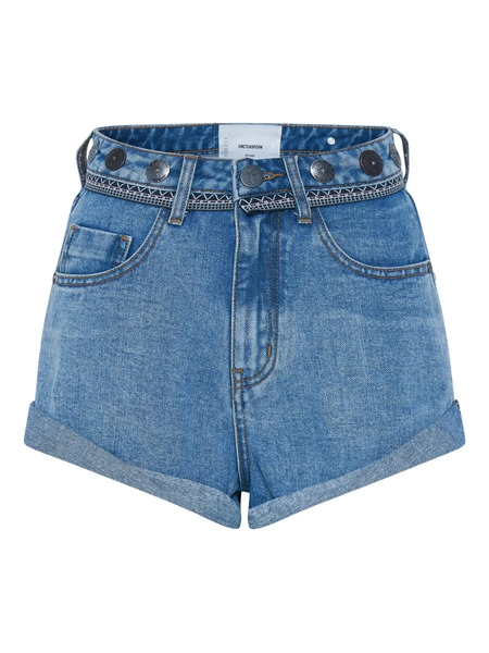  One Teaspoon Bandits Marbled-denim Shorts - Blue 