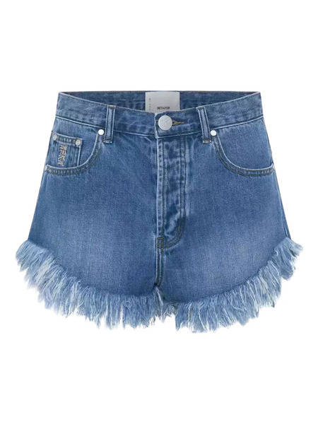  One Teaspoon Frayed-hem Denim Shorts - Blue 