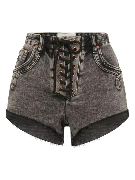  One Teaspoon Lace-up Shorts - Grey 
