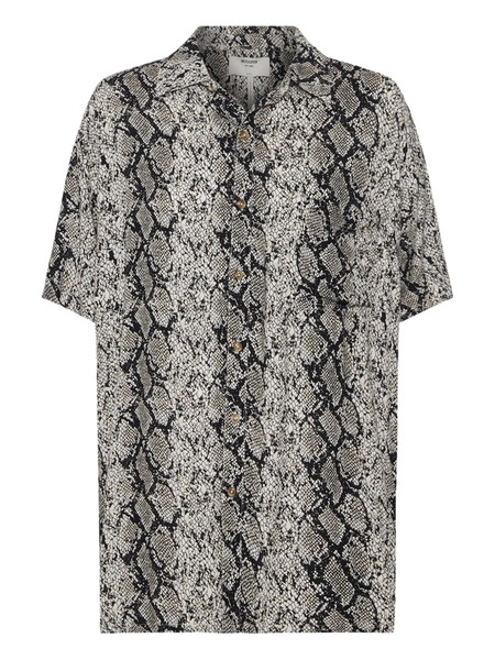  One Teaspoon Snake-print Short-sleeve Shirt - Grey 
