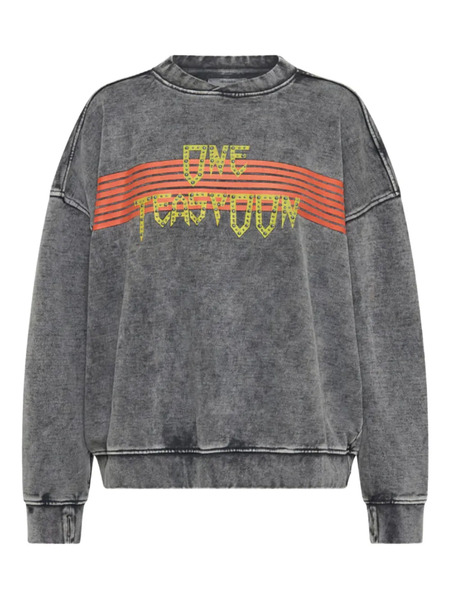  One Teaspoon Studded-logo Sweatshirt - Grey 