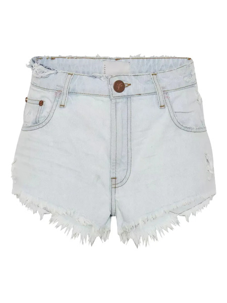  One Teaspoon The One Frayed Denim Shorts - Blue 