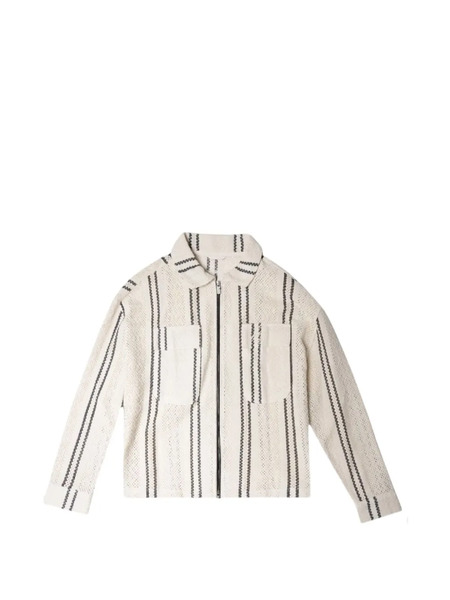  Only The Blind Striped Patch-pocket Jacket - Neutrals 