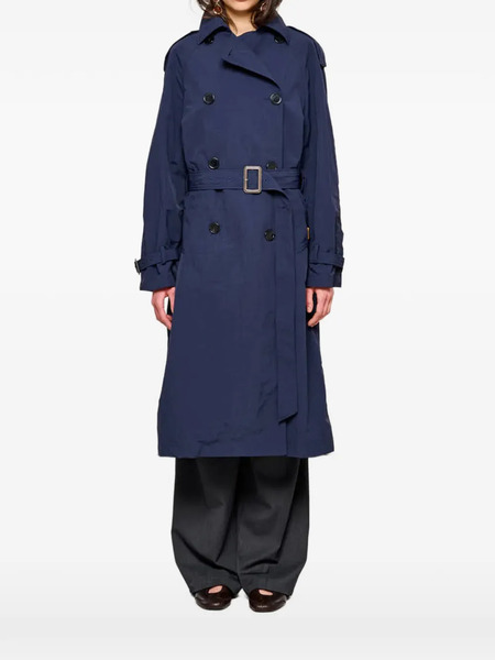  Oof Wear Belted Trench Coat - Blue 