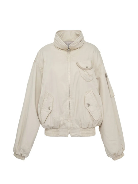  Open Yy Beige Bomber Jacket - Neutrals 