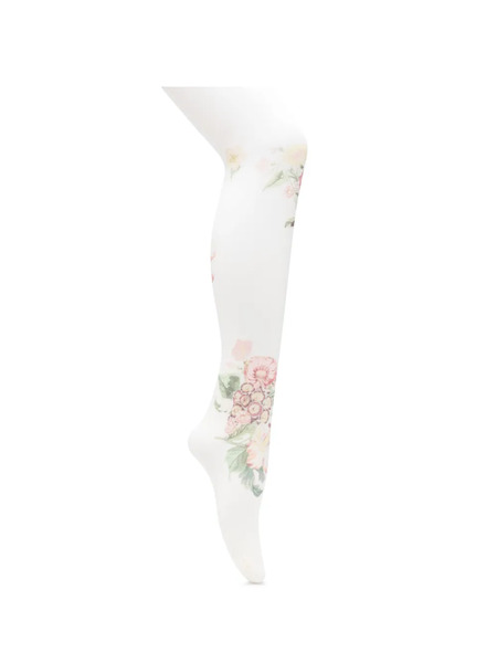  Open Yy Floral Tights - White 