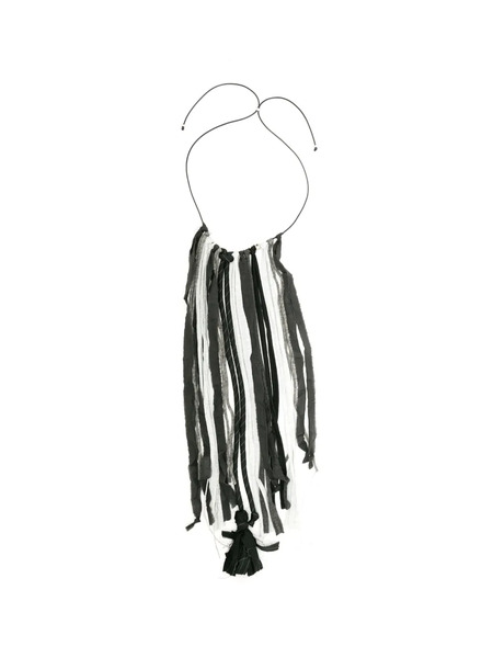  Open Yy Fringed Necklace - Black 