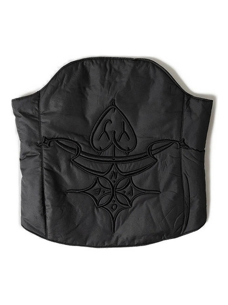  Open Yy Quilted Embroidered Top - Black 
