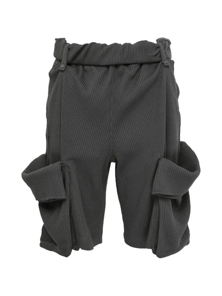  Open Yy Rolled Waffle Cargo Shorts - Grey 
