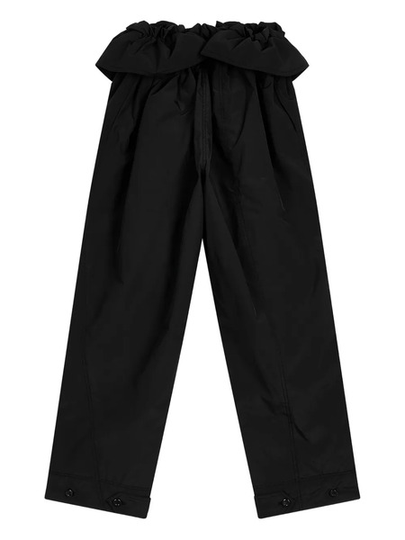  Open Yy Ruffle-detail Trousers - Black 