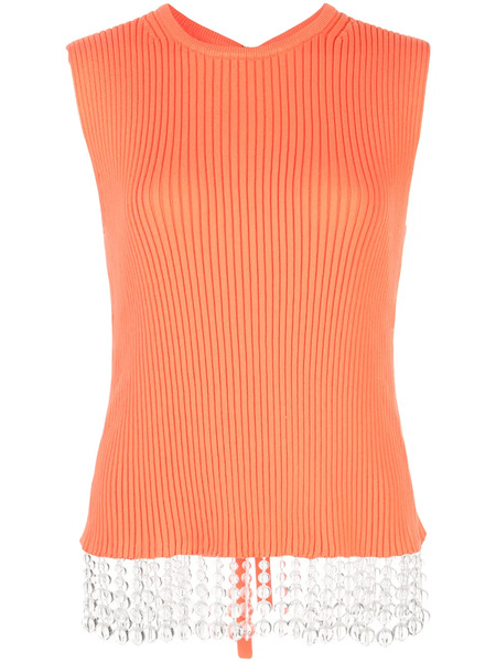  Opening Ceremony Beaded Open-back Top - Orange 