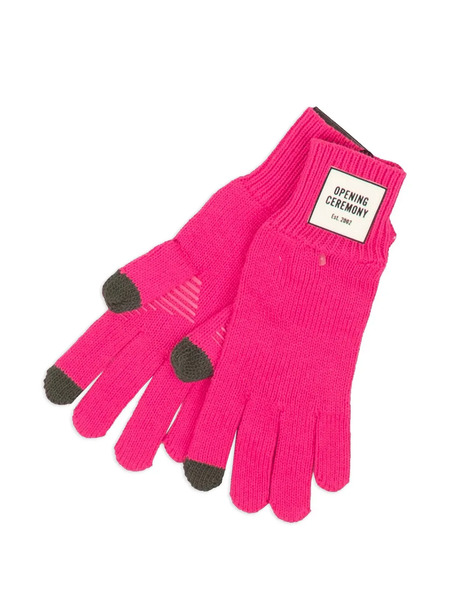  Opening Ceremony Oc Logo Knitted pink Gloves 