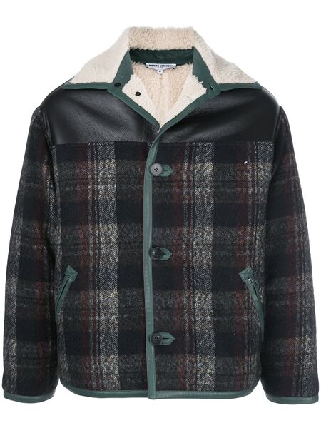  Opening Ceremony Tartan-check Shearling-collarjacket - Grey 