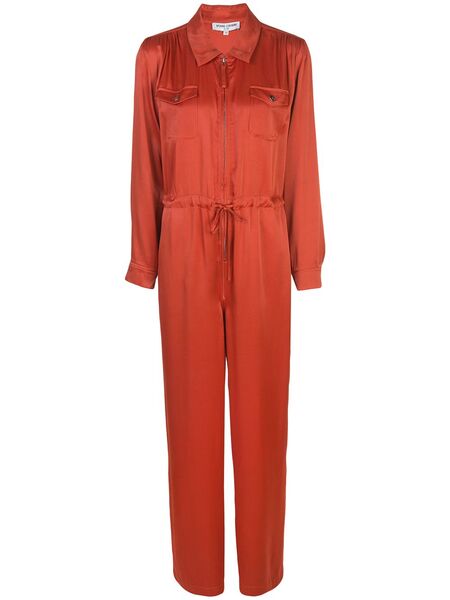  Opening Ceremony Zip-front Long-sleeve Jumpsuit - Orange 