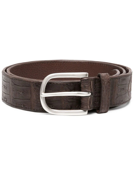  Orciani Animal-embossed Leather Belt - Brown 
