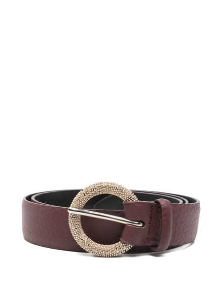  Orciani Beaded Leather Belt - Brown 