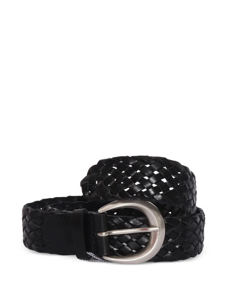  Orciani Braided Leather Belt - Black 