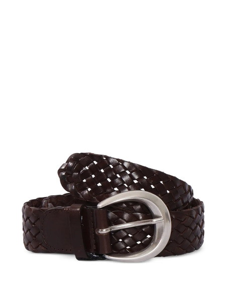  Orciani Braided Leather Belt - Brown 