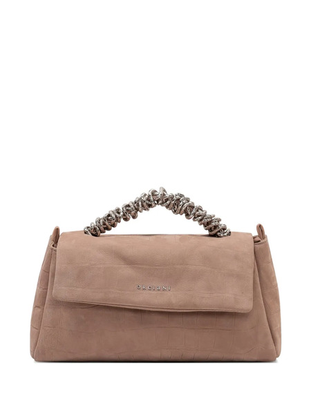  Orciani Croc Effect Twisted Handle Tote Bag - Neutrals 