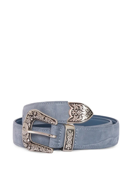  Orciani Floral-engraved Buckle Belt - Blue 