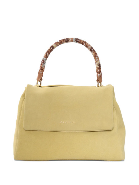  Orciani Floral-handle Tote Bag - Yellow 