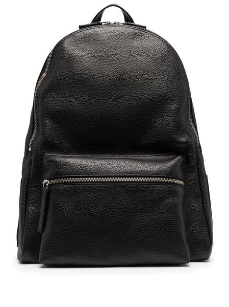  Orciani Logo-plaque Leather Backpack - Black 