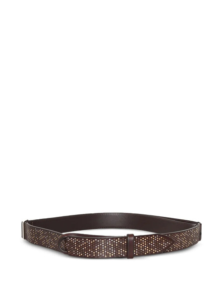  Orciani Stud-embellished Leather Belt - Brown 