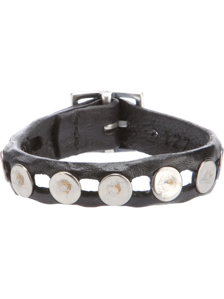  Orciani Studded Leather Bracelet - Black 