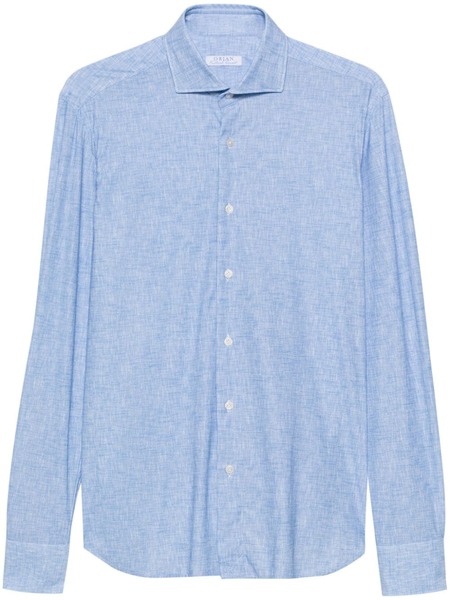  Orian Mélange-effect Shirt - Blue 