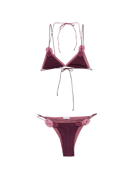  Oséree Doube Mesh Rose Bikini - Purple 