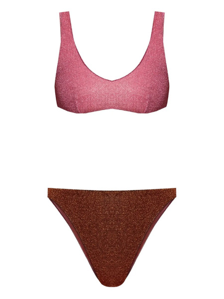  Oséree Glitter-detail Two-tone Bikini - Pink 