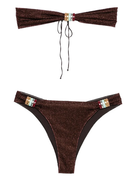  Oséree Glitter Embellished Beachwear - Brown 